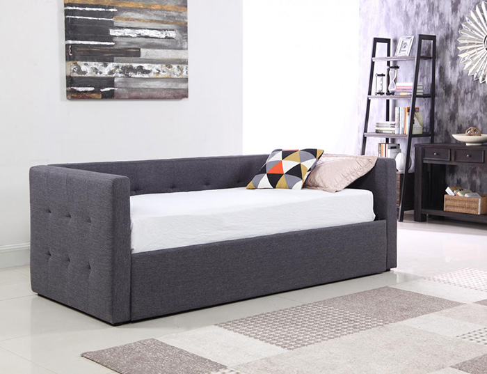 Congo Grey Linen Sofa Bed - Click Image to Close